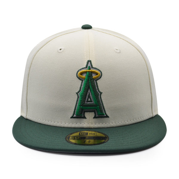 New Era Anaheim Angels White/Pine/Gold 50th Anniversary 59FIFTY Fitted Hat
