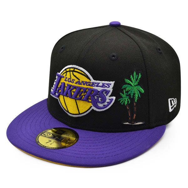 New Era Los Angeles Lakers 2020 World Champions Black/Purple/Yellow UV 59FIFTY Fitted Hat