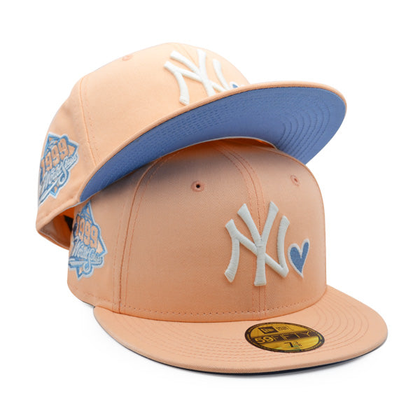 New Era New York Yankees 1999 World Series Peach/ Sky Blue Heart 59FIFTY Fitted Hat