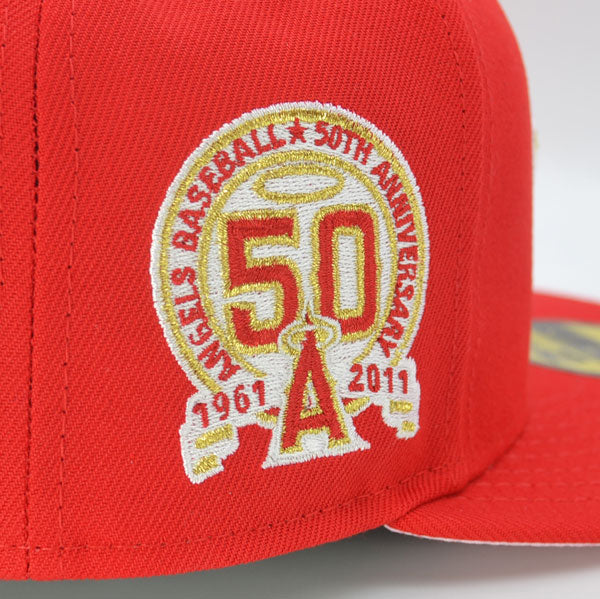New Era Anaheim Angels 50th Anniversary Red/Gold 59FIFTY Fitted Hat