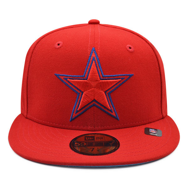 New Era Dallas Cowboys Red/Royal Blue Wild Side Sky Bottom Undervisor 59FIFTY Fitted Hat