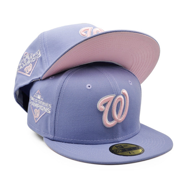 New Era Washington Lavender Nationals 2019 World Series Pink Bottom 59FIFTY Fitted Hat