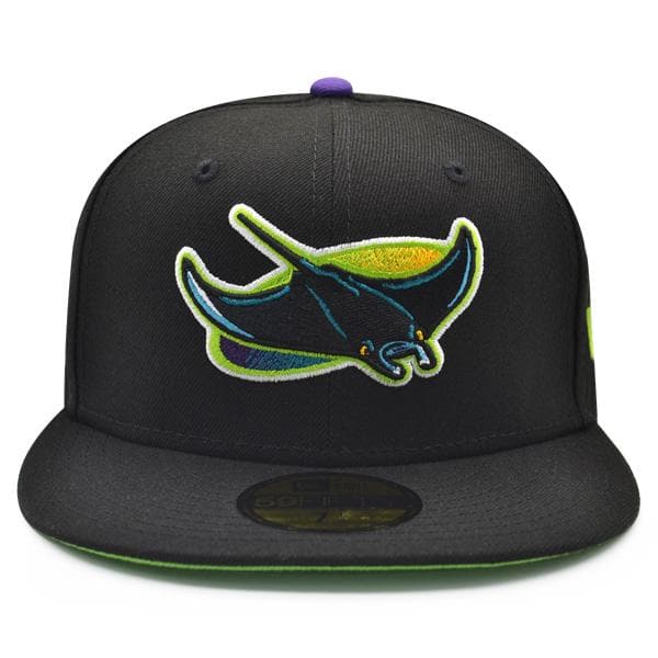 New Era Tampa Bay Devil Rays 2008 Black/Lime Green WORLD SERIES Exclusive 59Fifty Fitted Hat
