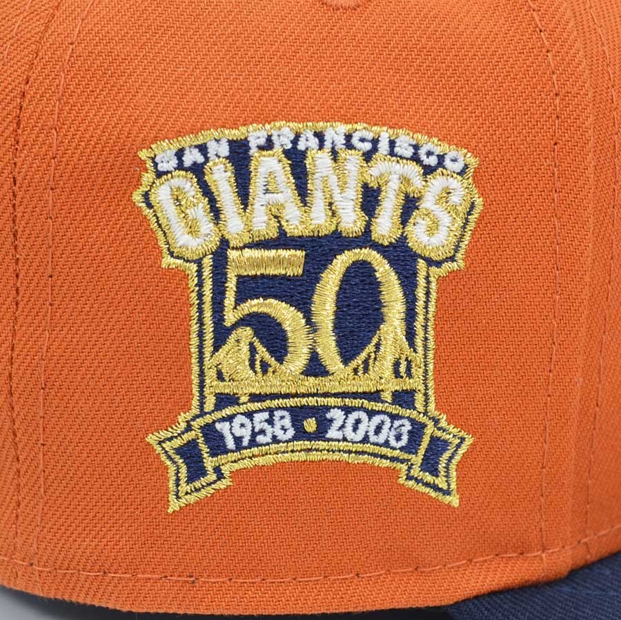New Era San Francisco Giants Flight Orange/Navy 50th Anniversary 59FIFTY Fitted Hat