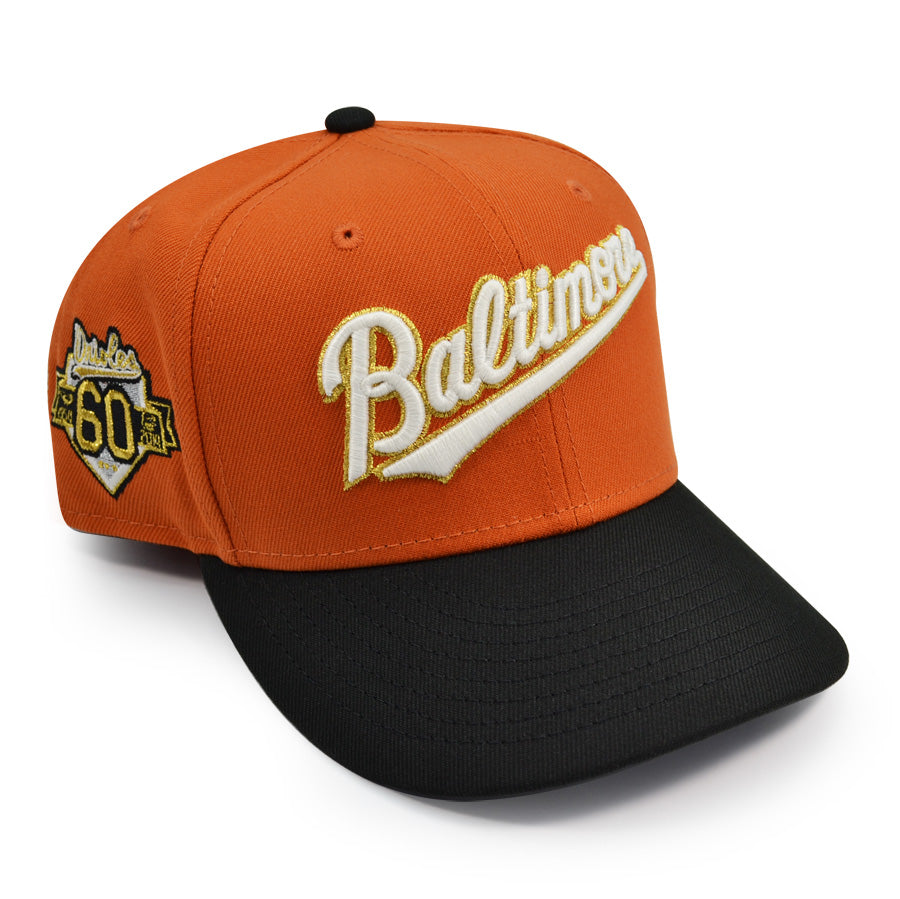 New Era Baltimore Orioles Flight Orange/Black 60th Anniversary 59FIFTY Fitted Hat