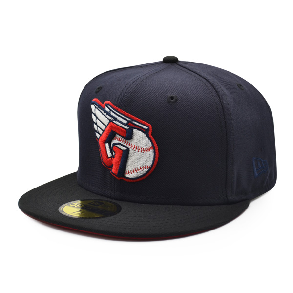 New Era Cleveland Guardians Navy Blue /Red UV 59FIFTY  Fitted Hat