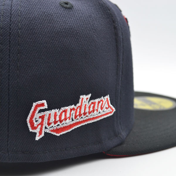 New Era Cleveland Guardians Navy Blue /Red UV 59FIFTY  Fitted Hat