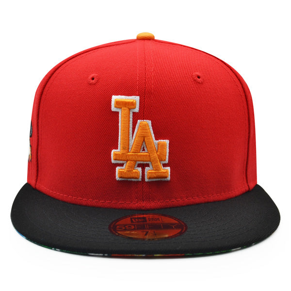 New Era Los Angeles Dodgers Red/Black 1981 World Series Floral Undervisor 59FIFTY Fitted Hat