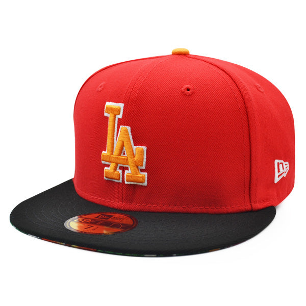 New Era Los Angeles Dodgers Red/Black 1981 World Series Floral Undervisor 59FIFTY Fitted Hat
