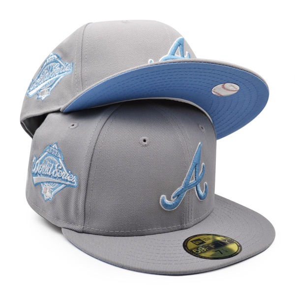 New Era Atlanta Braves Gray/Sky Blue 1995 World Series 59FIFTY Fitted Hat