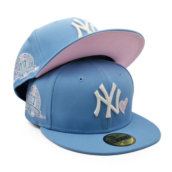 Blue fitted with pink brim Clearance