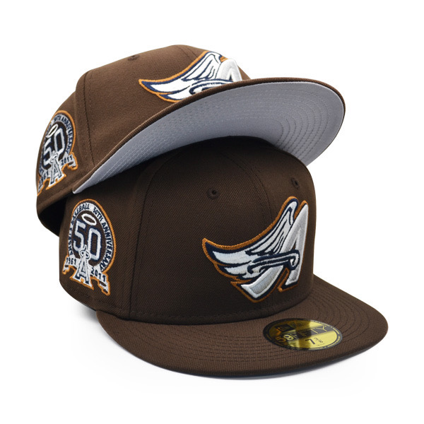 New Era Anaheim Angels Walnut/Silver 50th Anniversary 59FIFTY Fitted Hat
