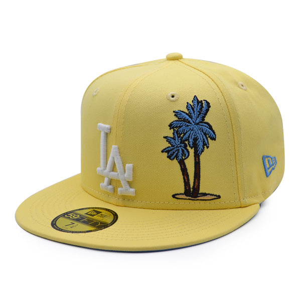 New Era Los Angeles Dodgers Soft Yellow 2020 World Series Sky Blue Bottom 59FIFTY Fitted Hat