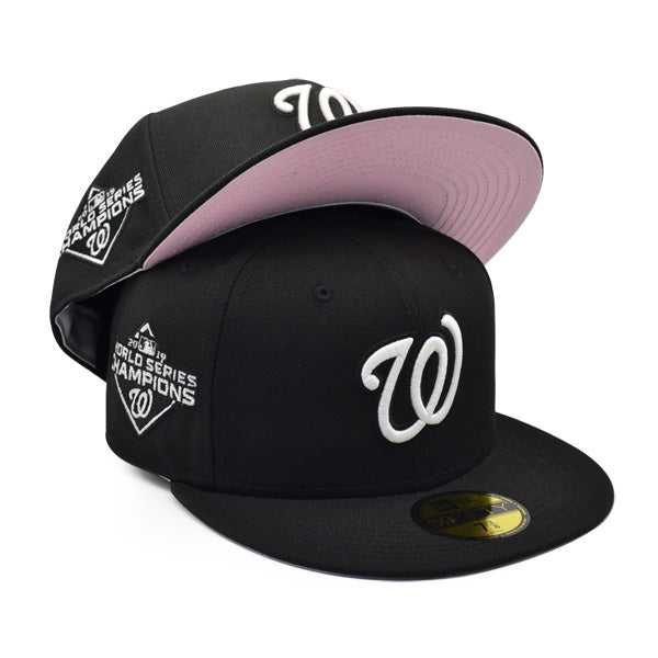 New Era Washington Nationals Black 2019 World Series Pink Bottom 59FIFTY Fitted Hat