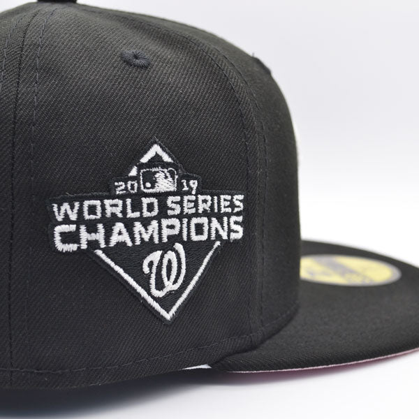 New Era Washington Nationals Black 2019 World Series Pink Bottom 59FIFTY Fitted Hat