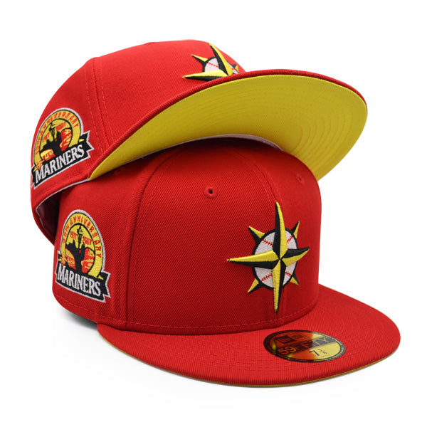 New Era Seattle Mariners Red/Yellow 30th Anniversary Yellow Bottom 59FIFTY Fitted Hat