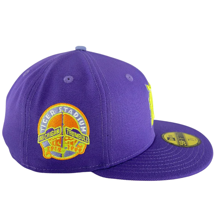 New Era Detroit Tigers Purple/Neon Green Tiger Stadium "Daphne" Inspired 59FIFTY Fitted Hat
