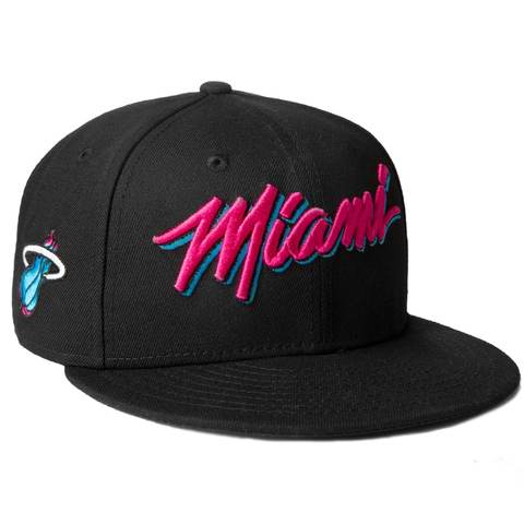 New Era Miami Heat Black/Pink Script 59FIFTY Fitted Hat