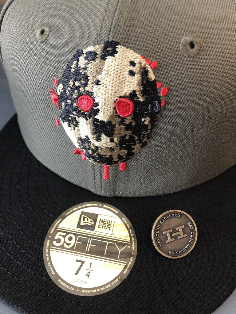 New Era Jason Friday The 13th Olive Blood Drip Logo 59FIFTY Fitted Hat