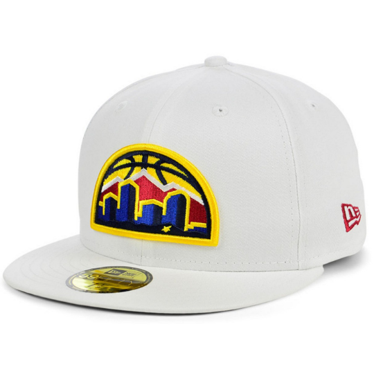 New Era Denver Nuggets Sanded White 59FIFTY Fitted Hat