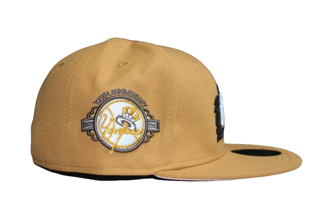 New Era New York Yankees Panama Tan Flag Front logo 100th Anniversary Patch 59FIFTY Fitted Hat