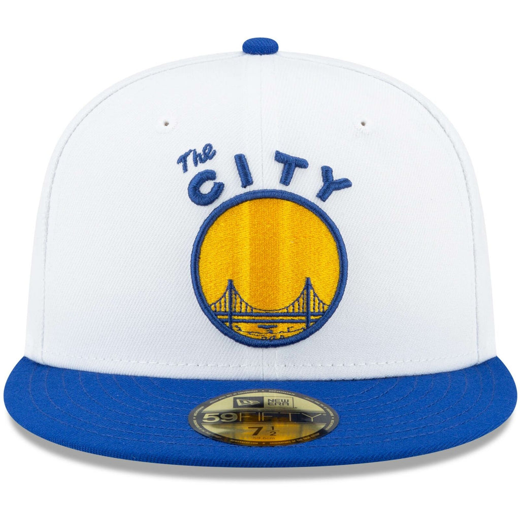 New Era White/Royal Golden State Warriors Hardwood Classics Collection 59FIFTY Fitted Hat