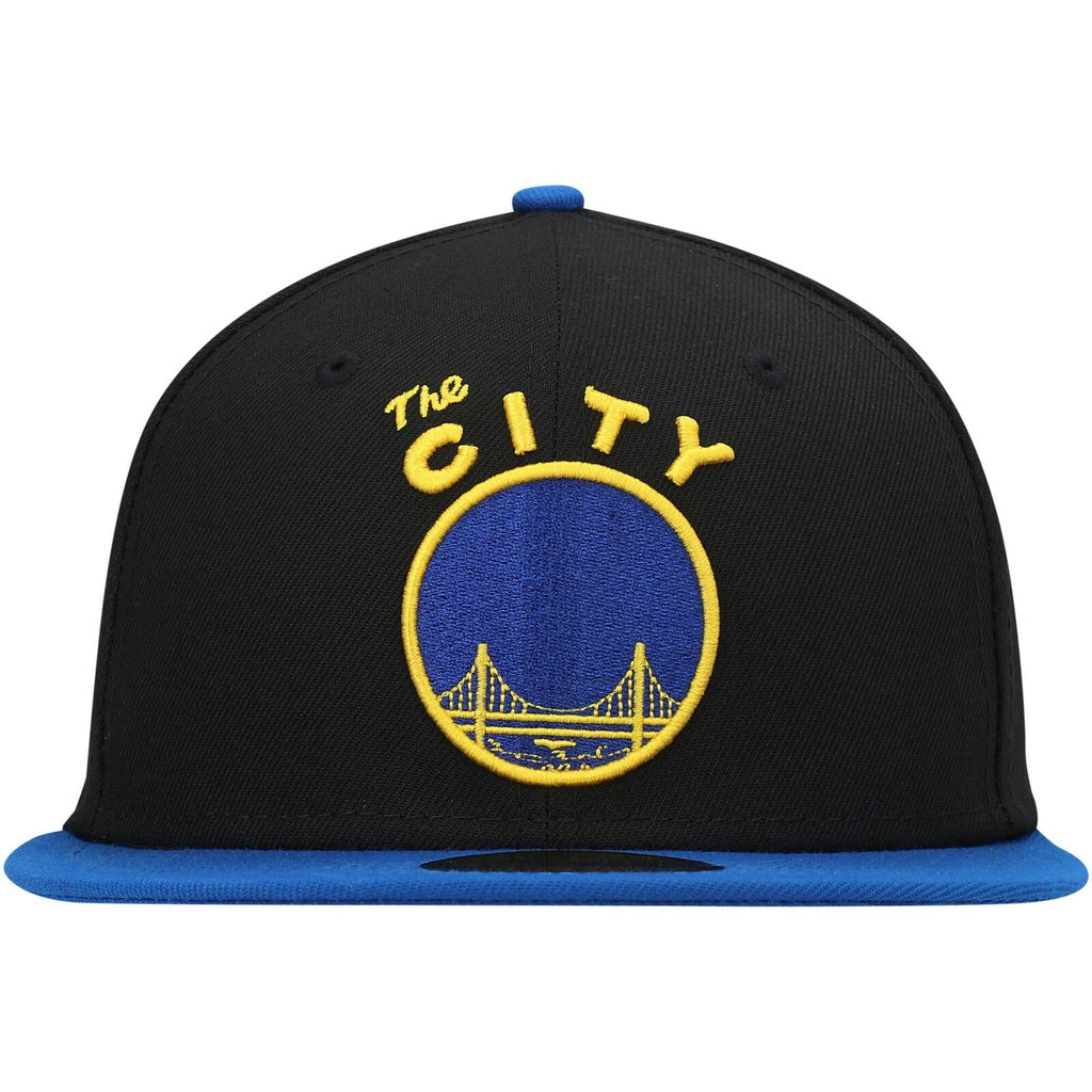 New Era Golden State Warriors Black/Blue Hardwood Classics Collection 59FIFTY Fitted Hat