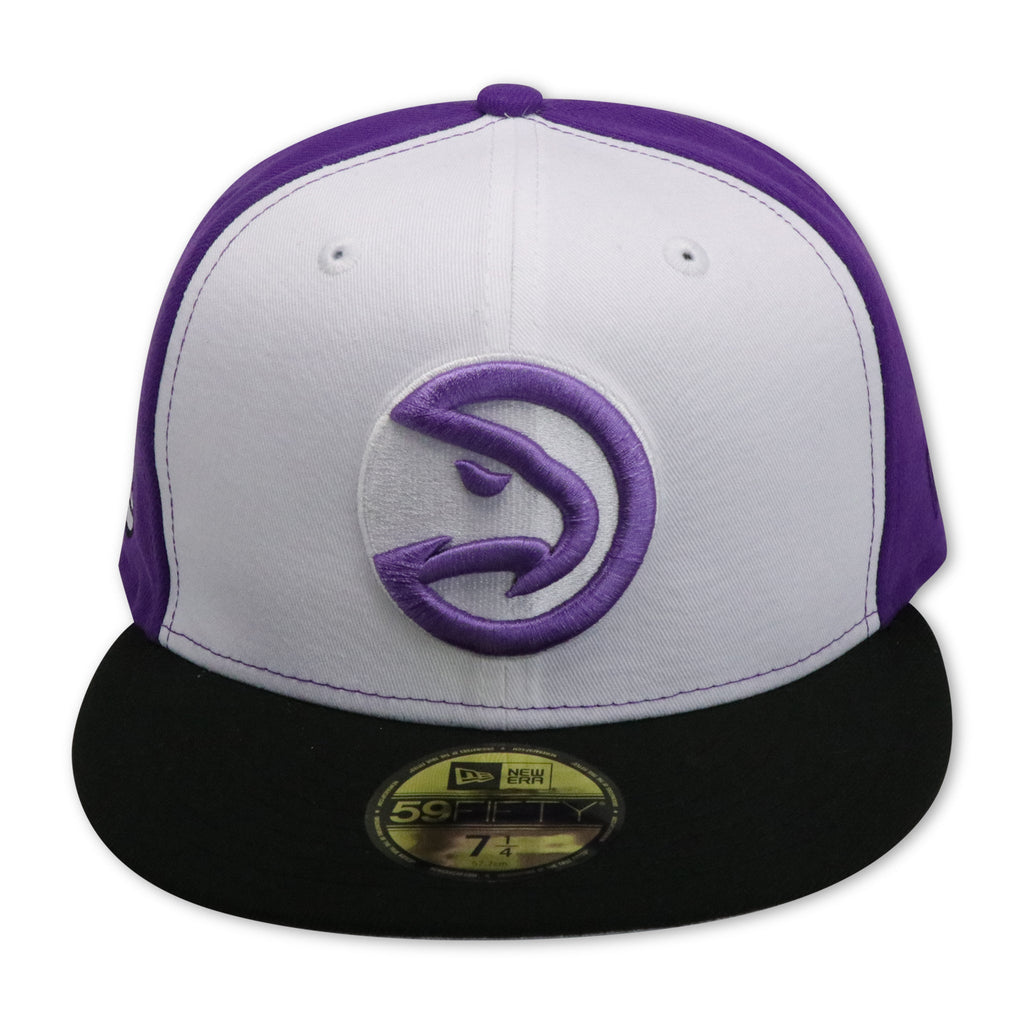 New Era Atlanta Hawks White/Black/Purple 59FIFTY Fitted Hat