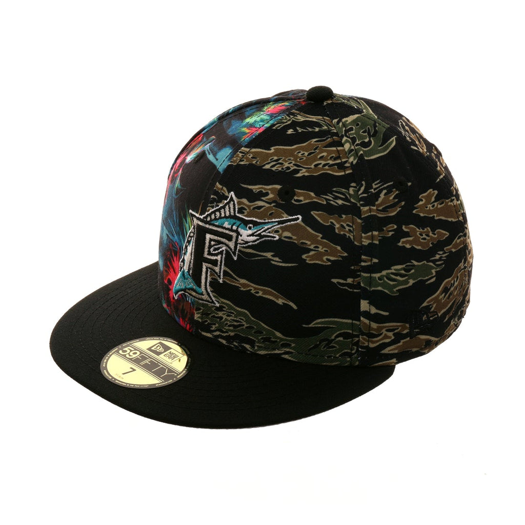 New Era Florida Marlins Split Panel Floral & Tiger Camo 59FIFTY Fitted Hat