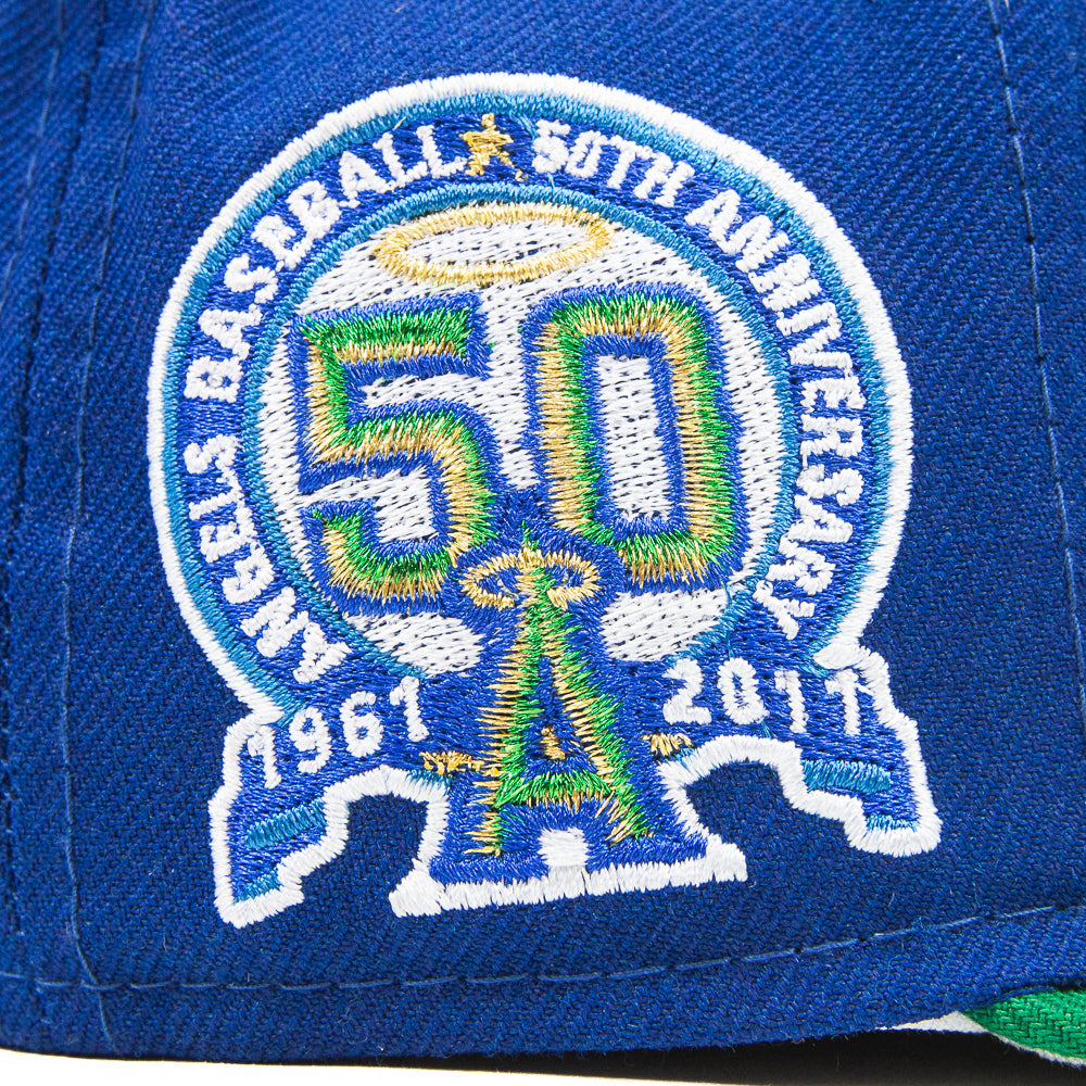 New Era Los Angeles Angels Blue/Green 1961-1964 Logo 50th Anniversary 59FIFTY Fitted Hat
