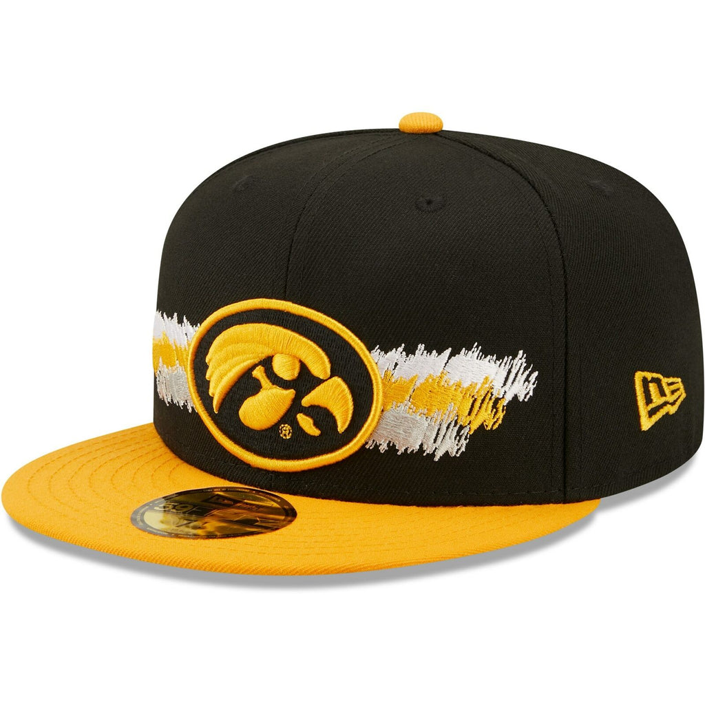 New Era Iowa Hawkeyes Black Scribble 59FIFTY Fitted Hat