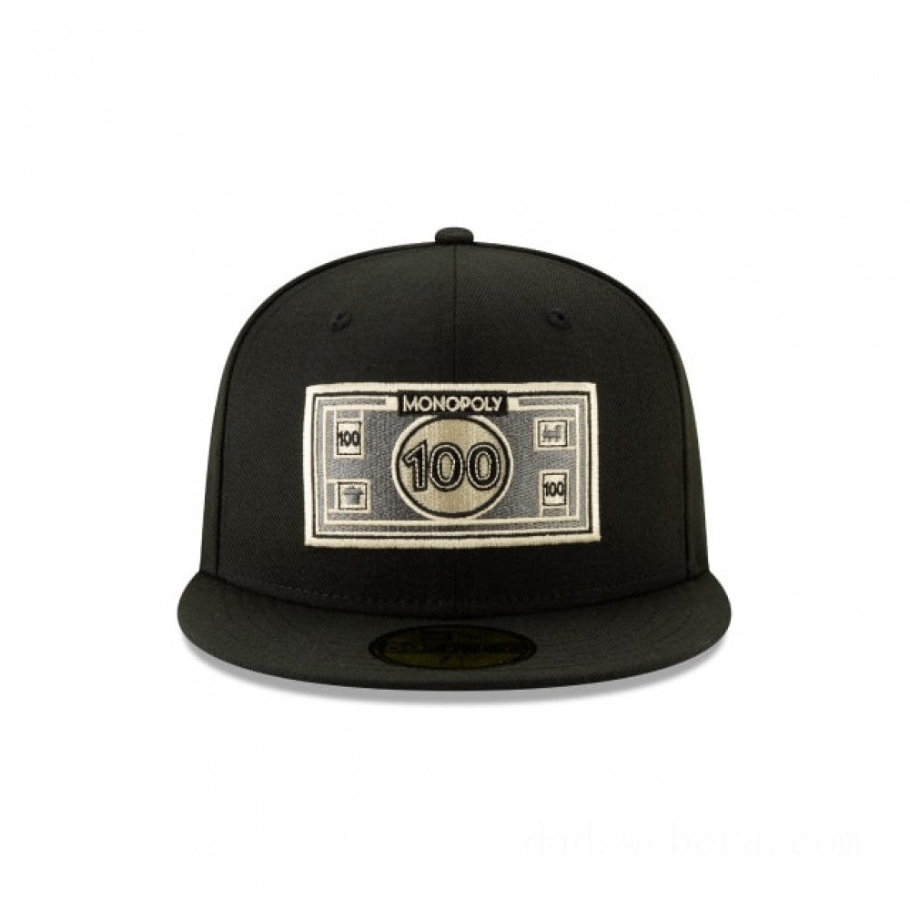 New Era Monopoly Gold 100 Dollar Bill 59FIFTY Fitted Hat