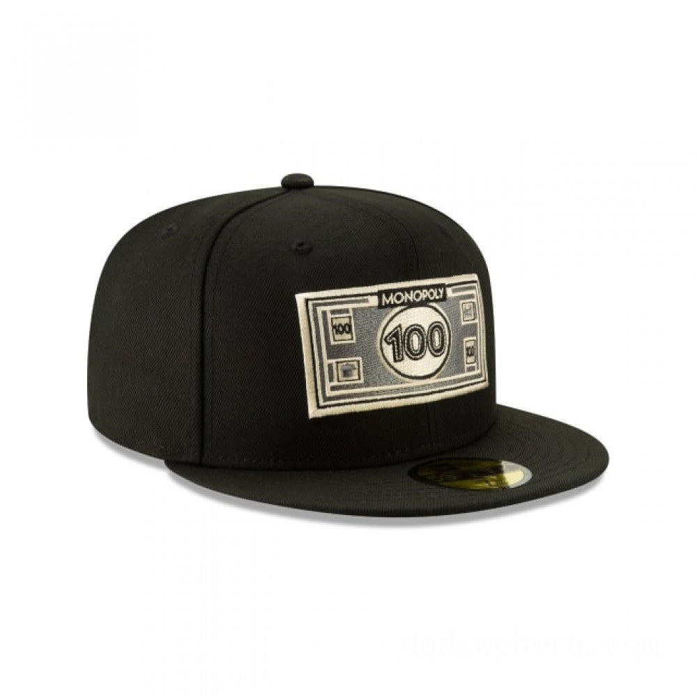 New Era Monopoly Gold 100 Dollar Bill 59FIFTY Fitted Hat