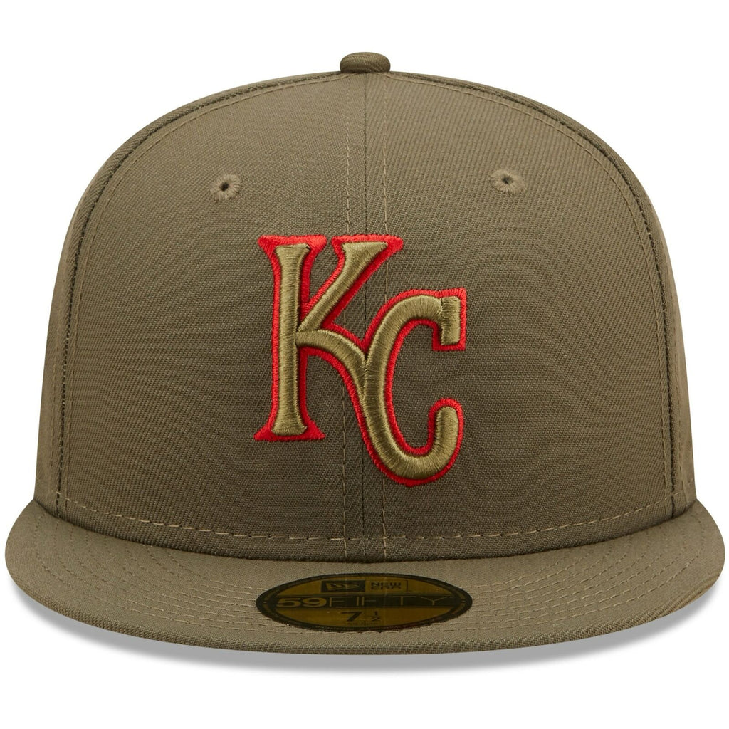 New Era Olive Kansas City Royals 2015 World Series Scarlet Undervisor 59FIFTY Fitted Hat
