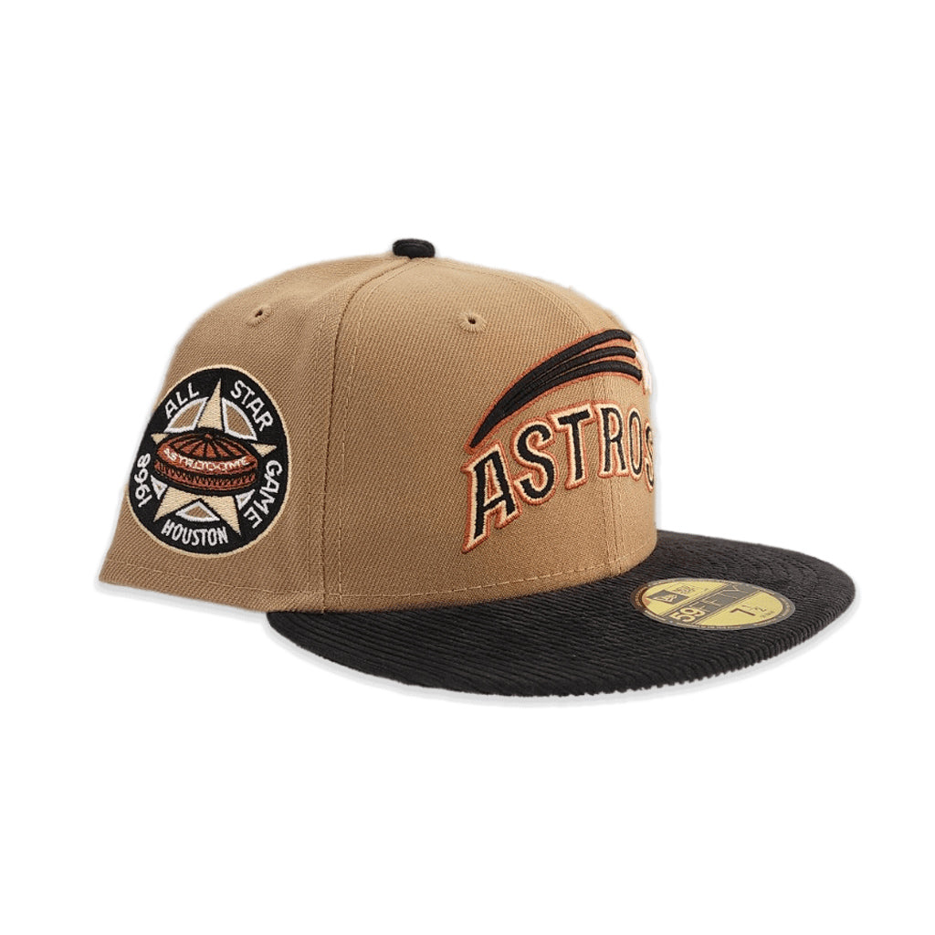 New Era Houston Astros 1968 All-Star Game Khaki/Black Corduroy 59FIFTY Fitted Hat