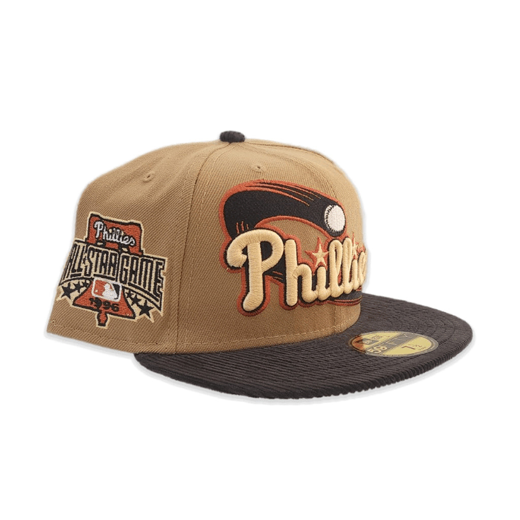New Era Philadelphia Phillies 1996 All-Star Game Khaki/Black Corduroy 59FIFTY Fitted Hat