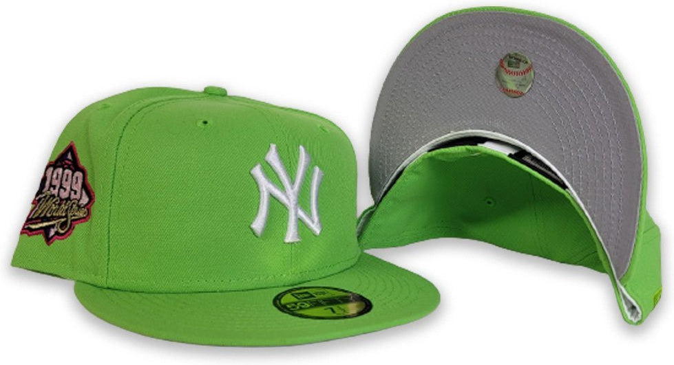 Grey and lime green fitted hats Clearance