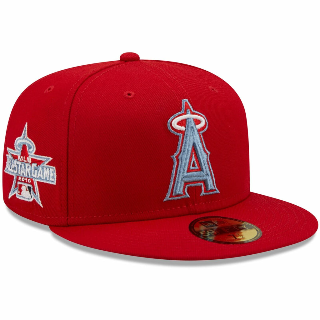 New Era Los Angeles Angels Scarlet Red 2010 MLB All-Star Game Blue Undervisor 59FIFTY Fitted Hat