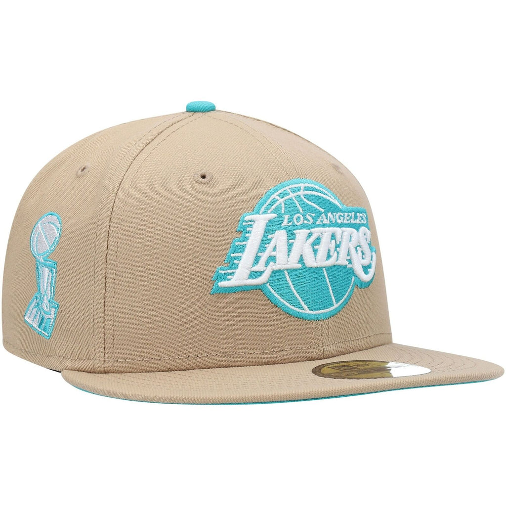 New Era Los Angeles Lakers Khaki Trophy 59FIFTY Fitted Hat