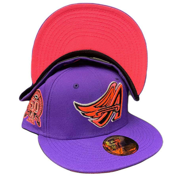 New Era Los Angeles Angels Purple 50th Anniversary Hot Pink UV 59FIFTY Fitted Hat