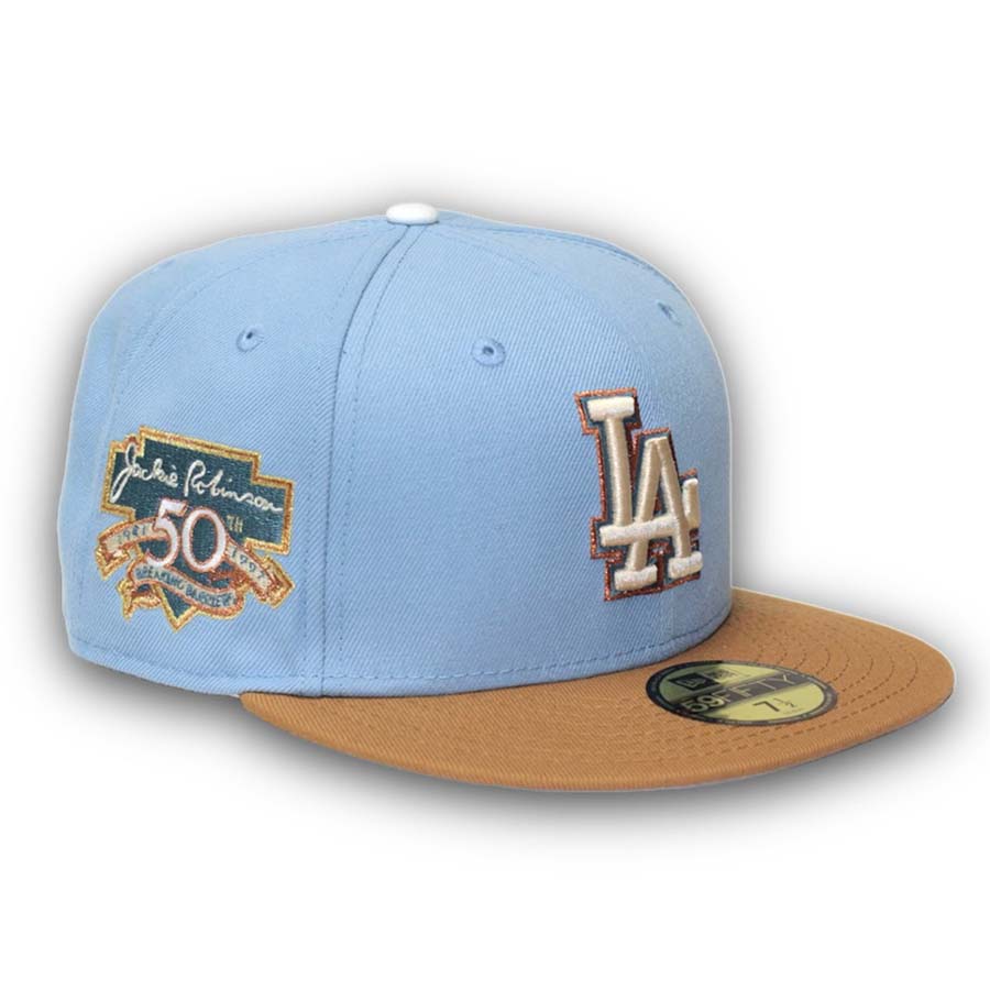 New Era Los Angeles Dodgers Sky Blue/Blue Jackie Robinson 50th Anniversary 59FIFTY Fitted Hat