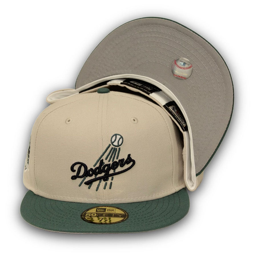 New Era Los Angeles Dodgers Stone/Rifle Green 60th Anniversary 59FIFTY Fitted Hat