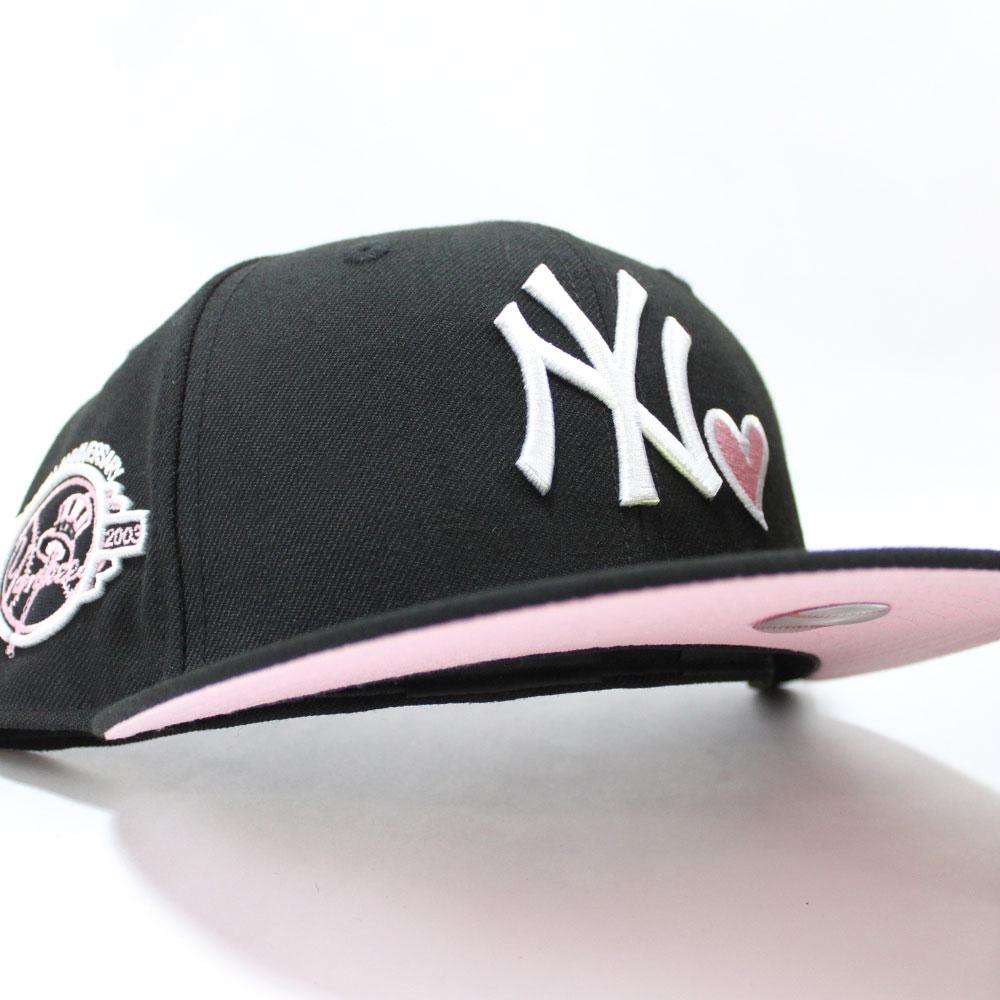Pink brim yankee fitted lids Clearance