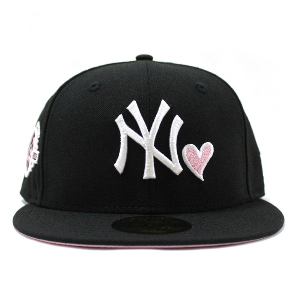 New Era New York Yankees Black/Pink Love Heart 100th Anniversary 59FIFTY Fitted Hat