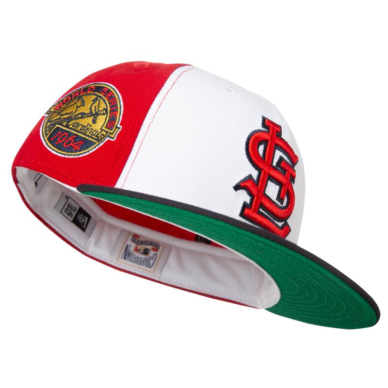 New Era St. Louis Cardinals White/Red 1964 World Series Kelly Green Undervisor 59FIFTY Fitted Hat