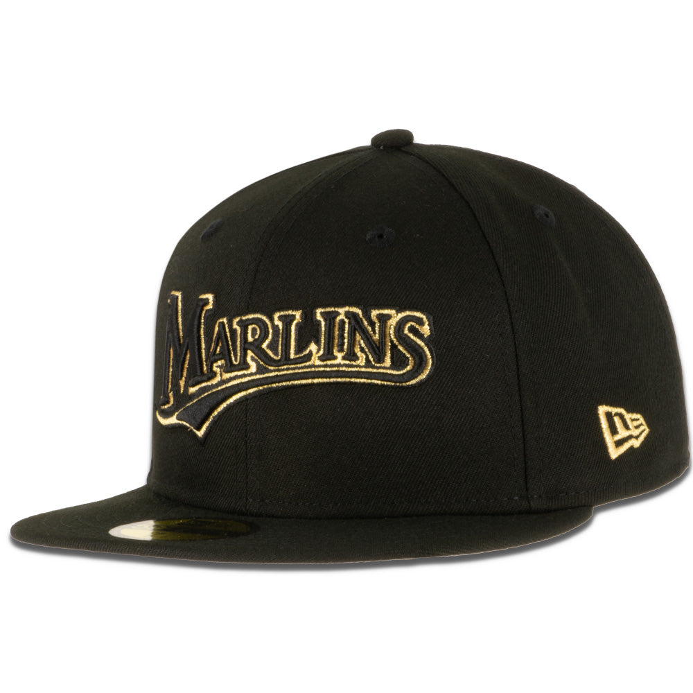 New Era x JS Miami Marlins Black & Gold 2023 59FIFTY Fitted Hat