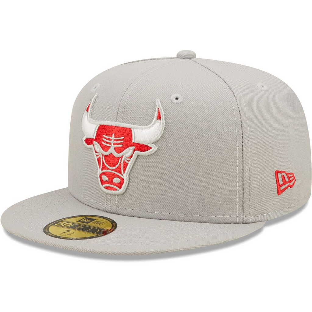 New Era Gray Chicago Bulls Team Color Pop 59FIFTY Fitted Hat