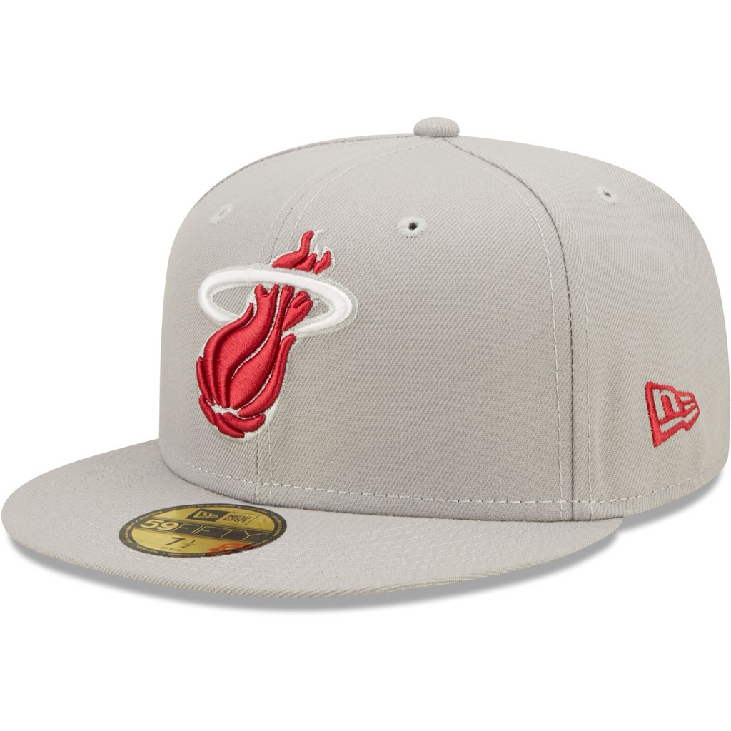 New Era Gray Miami Heat Team Color Pop 59FIFTY Fitted Hat