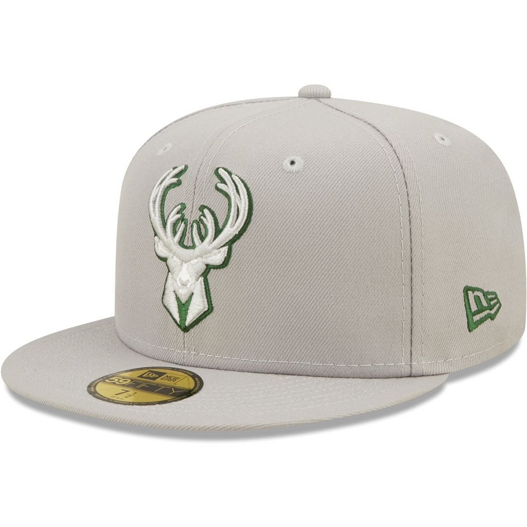 New Era Gray Milwaukee Bucks Team Color Pop 59FIFTY Fitted Hat