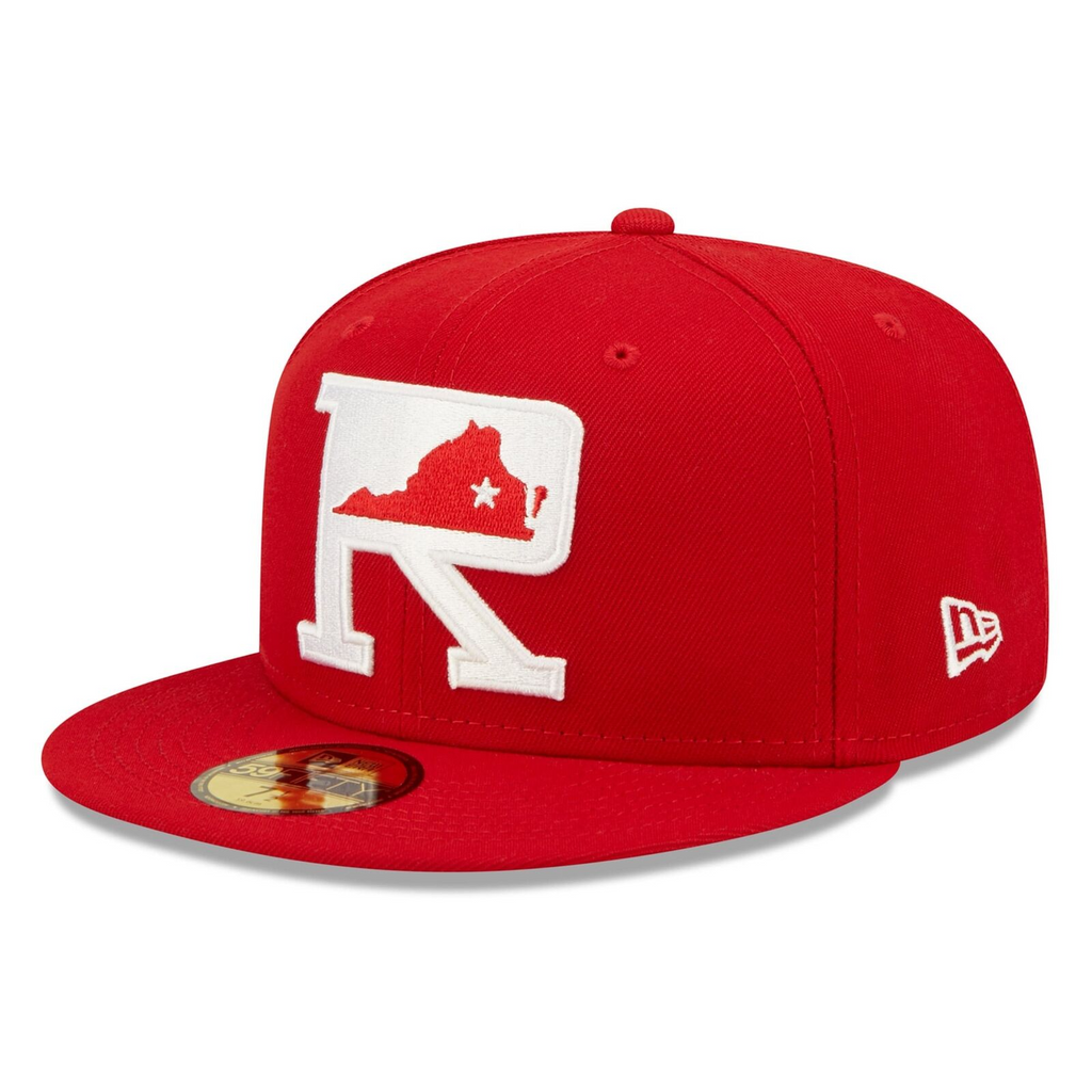 New Era Red Richmond Flying Squirrels Fauxback Theme Night 59FIFTY Fitted Hat